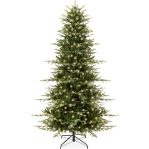 6' Pre-Lit Artificial Aspen Noble Fir Christmas Tree w/ Metal Stand 