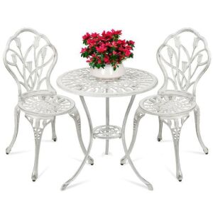 3-Piece Cast Aluminum Patio Bistro Furniture Set 