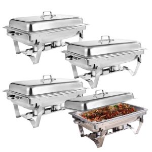 Set of 4 Stainless Steel Chafing Dish 