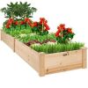 Wooden Raised Garden Bed Planter for Garden, Lawn, Yard - 8x2ft 