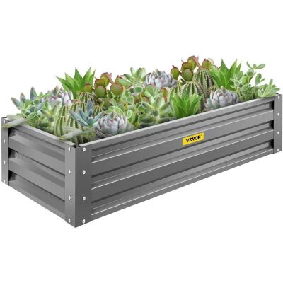 VEVOR Galvanized Raised Garden Bed, 48" x 24" x 10"