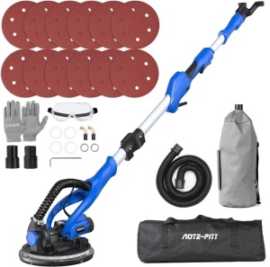 Drywall Sander, 820W Electric Drywall Sander with Vacuum Dust Collection, 1800RPM Wall Sander with 9Inch Sanding Discs, Popcorn Ceiling Removal Tools with Foldable Extendable Handle