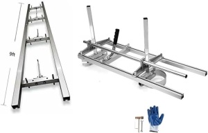 hainsaw Mill, Portable 14Inch to 36Inch Guide Bar Chainsaw Milling Planking Milling Wood Lumber Cutting Sawmill, with 9Ft Rail Mill Guide System