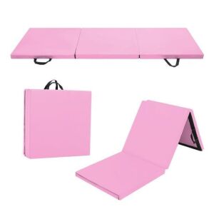 Matladin 6' Tri-Fold Gymnastics Mat, 6ft x 2ft x 2in PU Leather 