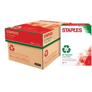 Staples® 8.5" x 11" (US letter) Copy Paper, 20 lbs., 92 Brightness, 5000/Carton