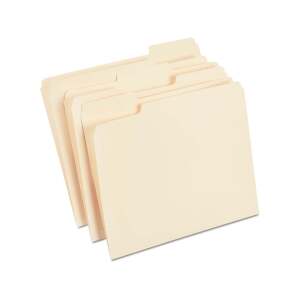 Quill Brand® File Folders, 1/3-Cut Assorted, Letter Size, Manila, 100/Box (740137)