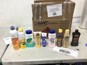 Box of Assorted Sunscreen/Tanning Lotion