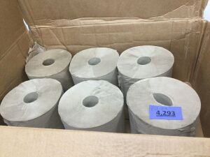 6 Rolls of Hard Wound Towels Repackaged