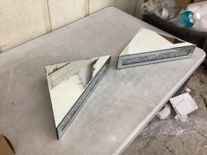 Mirrored Floating Corner Shelves, Set of 2 