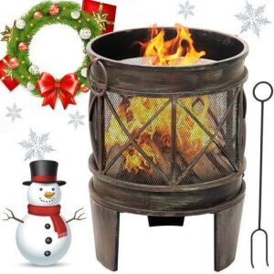 Amagabeli Outdoor Wood Burning Cast Iron Fire Pit