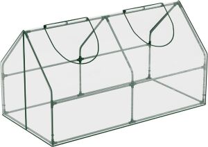 CEBOLAN Waterproof Green House with Roll-Up Zipper, and Shelves, Mini 3.08 x 5.9 x 3FT 