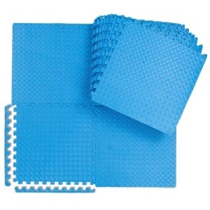 Multipurpose Foam Tiles Customizable Floor Mat w/ Removable Edges 24"(L) x 24"(W) x 3/8"(Thick)