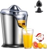 Electric Citrus Juicer, Orange Juicer Electric with Quiet Motor, Anti-Drip Spout and 2 Cones for Orange, Lemon, Grapefruit, Dishwasher Safe, Easy to Clean, Stainless Steel, AICOK-GS-401