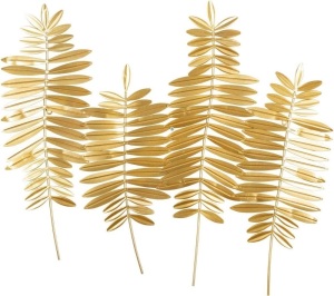 KUWIVO Metal Fern Leaves Wall Decor for Living Room Bedroom, 28" x 24", Gold