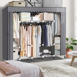 LOKEME Portable Closet, Great Size 82-Inch Portable Wardrobe 