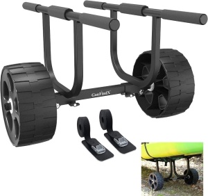 GanFindX Heavy-Duty Universal Kayak Cart Dolly Made of High Strength Metal w/Puncture-Free Wheels High | Load Capacity Kayak Wheels Cart for Kayaking/Canoeing Convenience | Webbing Straps