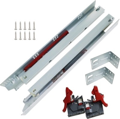 BHTOP 24 inch 6 Pairs Undermount Drawer Slides, Full Extension Soft Close Concealed Drawer Runners, Mounting Screws and Brackets SGCC Material with 1.81.51.0mm Thickness