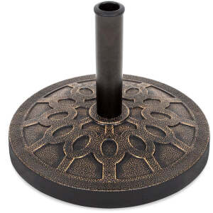 18in Round Patio Umbrella Base Stand w/ Rustic Finish