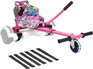 yabbay Hoverboard Seat Attachment with a Cool Regular Size Seat, Flashing Wheel Compatible with 6.5'', 8'', 8.5'', 10'' Hoverboards for Kids and Adults - Hoverboards Go Kart for Fun and Safe Riding!