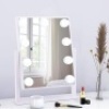 BWLLNI Lighted Makeup Mirror Hollywood Mirror Vanity Mirror with Lights, Touch Control Design 3 Colors Dimable LED Bulbs, Detachable 10X Magnification, 360&deg;Rotation, White.