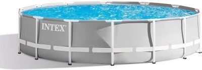 Intex 14ft X 42in Prism Frame Pool Set with Filter Pump, Ladder, Ground Cloth & Pool Cover - Appears New