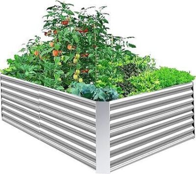 Vilstomes 8x4x2ft Galvanized Raised Garden Bed