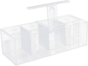 Transparent Acrylic 4 Grids Fish Tank Breeding Isolation Box with LED Light 220V