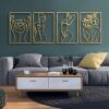 Glamativity 4 Pack Gold Wall Art Décor 22.5" x 15.7" 