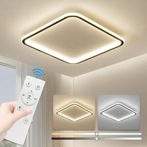 Mikeru Square Type Dimmable LED Ceiling Light, 15.7 Inch Flush Mount, 3 Colors Temperature, Remote Control - Missing Battery Cover for Remote