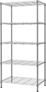 SINGAYE 5 Tier Adjustable Metal Storage Rack, 200 Pounds Loading Capacity per Shelf, 23.6" x 14" x 59.1" 