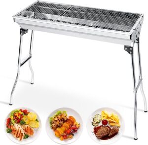 Uten Portable Stainless Steel Folding Charcoal Grill 