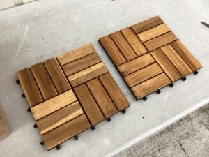 Acacia Wood Deck Tiles, 12" x 12", 10 Pc 