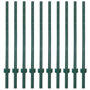 LADECH 5 Feet Sturdy Duty Metal Fence Post, 10 Pack