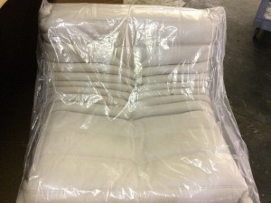 white leather togo 2- seat sofa (1 section Only)