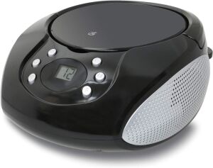 GPX, Inc. Portable Top-Loading CD Boombox with AM/FM Radio and 3.5mm Line In for MP3 Device - Black, Single