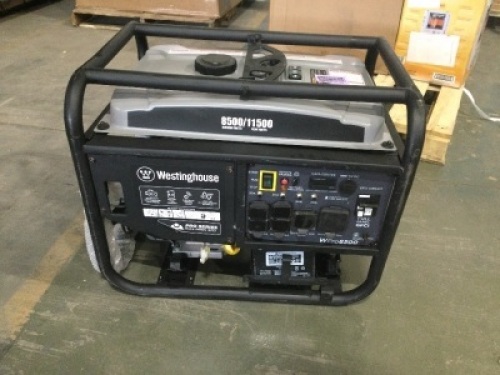 Westinghouse WPro8500 Super Duty Industrial Portable Generator, 8500 Rated Watts and 11500 Peak Watts, Gas Powered, Electric and Remote Start.&nbsp;Missing Wheels. Has Some Body Damage. Never had gas in it. Untested E-Commerce Return