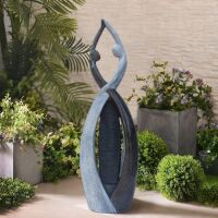 Graceful Dancing Couple Outdoor 57" Cast Stone&nbsp;Fiberglass Decorative Water Fountain in Marble Color&nbsp;