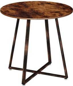 Rolanstar Rustic Round Table with Metal Legs