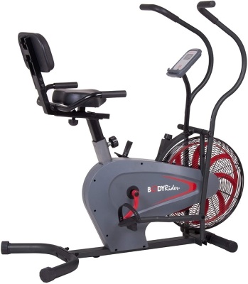 Body Rider BRF980, Upright Air Resistance Fan Bike with Curve-Crank Technology and Back Support - Appears New