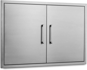 Outdoor Kitchen Doors- 30"W x 21"H - Stainless Steel BBQ Double Access Door,Flush Mount for Outdoor Kitchen and BBQ Island