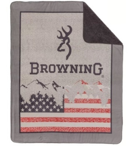 Browning American Flag Mountain Micro Mink Throw, Appears New