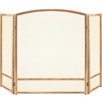 3-Panel Simple Steel Mesh Fireplace Screen w/ Worn Finish - 54.25x30.25in
