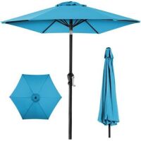 Outdoor Steel Market Patio Umbrella Decoration w/ Tilt, Crank Lift - 10ft&nbsp;
