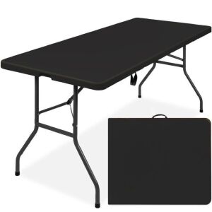 Portable Folding Plastic Dining Table w/ Handle, Lock - 6ft 