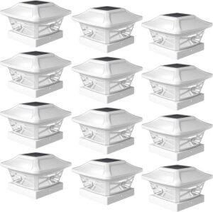 Davinci Lighting Renaissance Solar Outdoor Post Cap Lights, Pearl White, 12pk