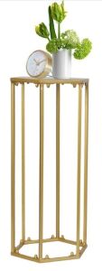 Avarmora Hexagon Plant Stand, Gold