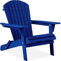Folding Wooden Adirondack Chair, Accent Furniture w/ Natural Woodgrain&nbsp;