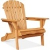 Folding Wooden Adirondack Chair, Accent Furniture w/ Natural Woodgrain &nbsp;30.5"(L) x 28"(W) x 35"(H)