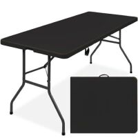 Portable Folding Plastic Dining Table w/ Handle, Lock - 6ft&nbsp;