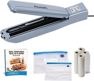 PowerXL Duo NutriSealer Food Vacuum Sealer Machine with Vacuum Seal Bags & Rolls